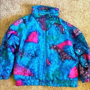 Vintage Tie Dye Robert Stock Silk Jacket Colorful